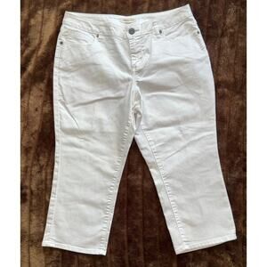 Coldwater Creek 14P White Denim‎ Cropped Jeans in EXCELLENT CONDITION